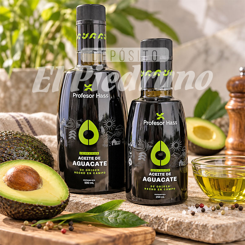 Aceite-de-aguacate-Profesor-Hass-Deposito-el-Piedruno Aceite de aguacate extra virgen Profesor Hass 500 / 250 ml